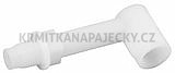 Plastové koleno k nipplu ukončeno závitem M10x1mm