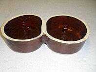 Keramická dvoumiska velká - průměr 13 cm